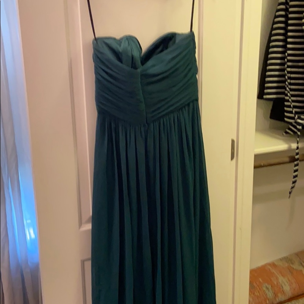 Dessy Collection hunter green gown sz 10 Long - Picture 4 of 4
